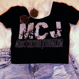 Black Causal Crop Top